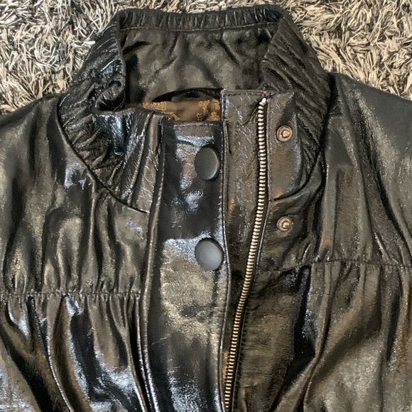 Vintage Liquid Leather Jacket Rock Industrial Goth Witchy 90’s Women’s Small - Picture 4 of 14